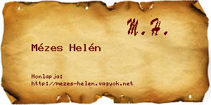 Mézes Helén névjegykártya